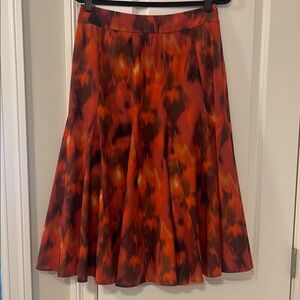 Coldwater Creek Petite Orange Multi Color Midi Skirt